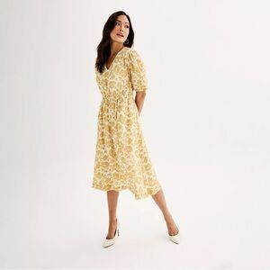 SOLD Draper James Floral Yellow Midi Dress